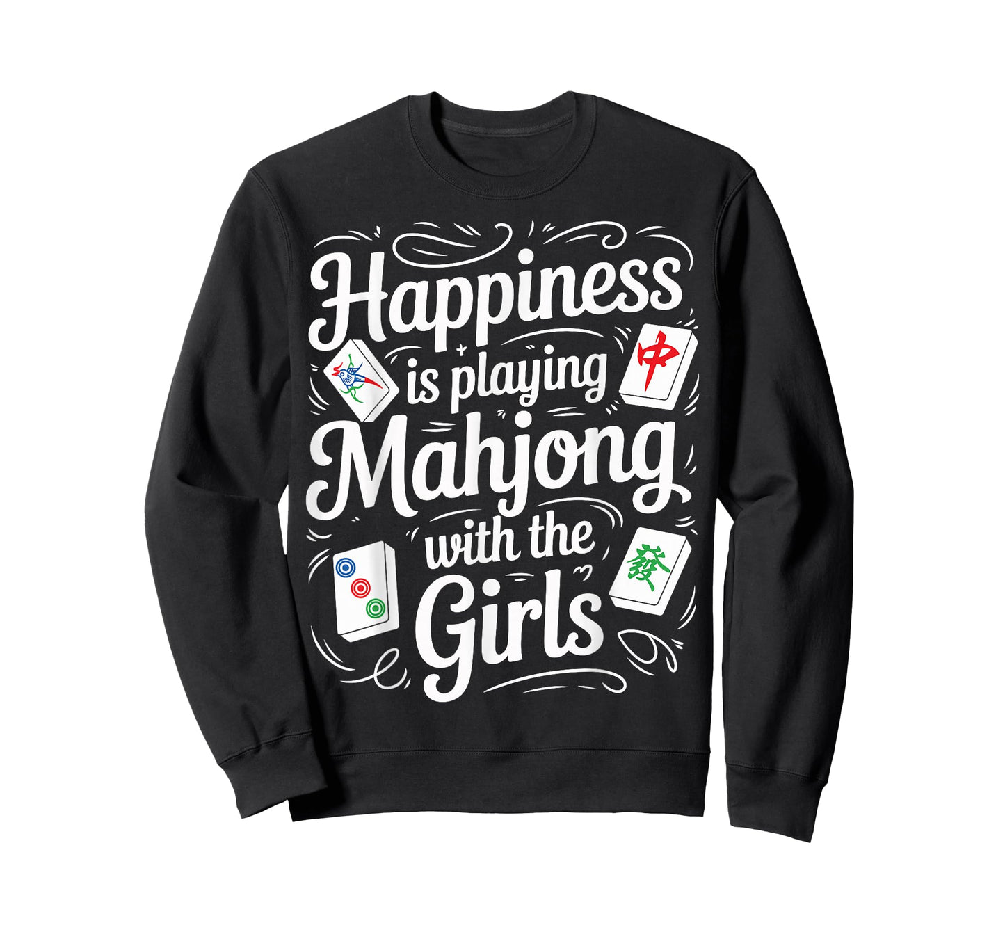 Happiness is Playing Mahjong with The Girls Funny Mahjong T-Shirt