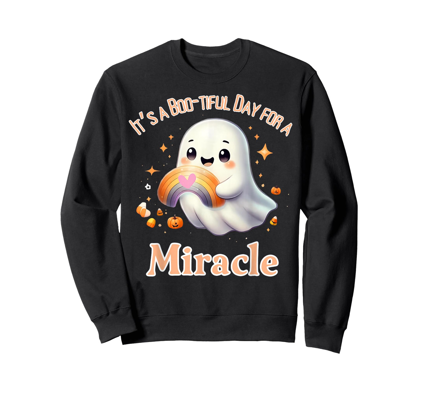 It's A Boo-Tiful Day for A Miracle Cute Ghost Halloween IVF T-Shirt
