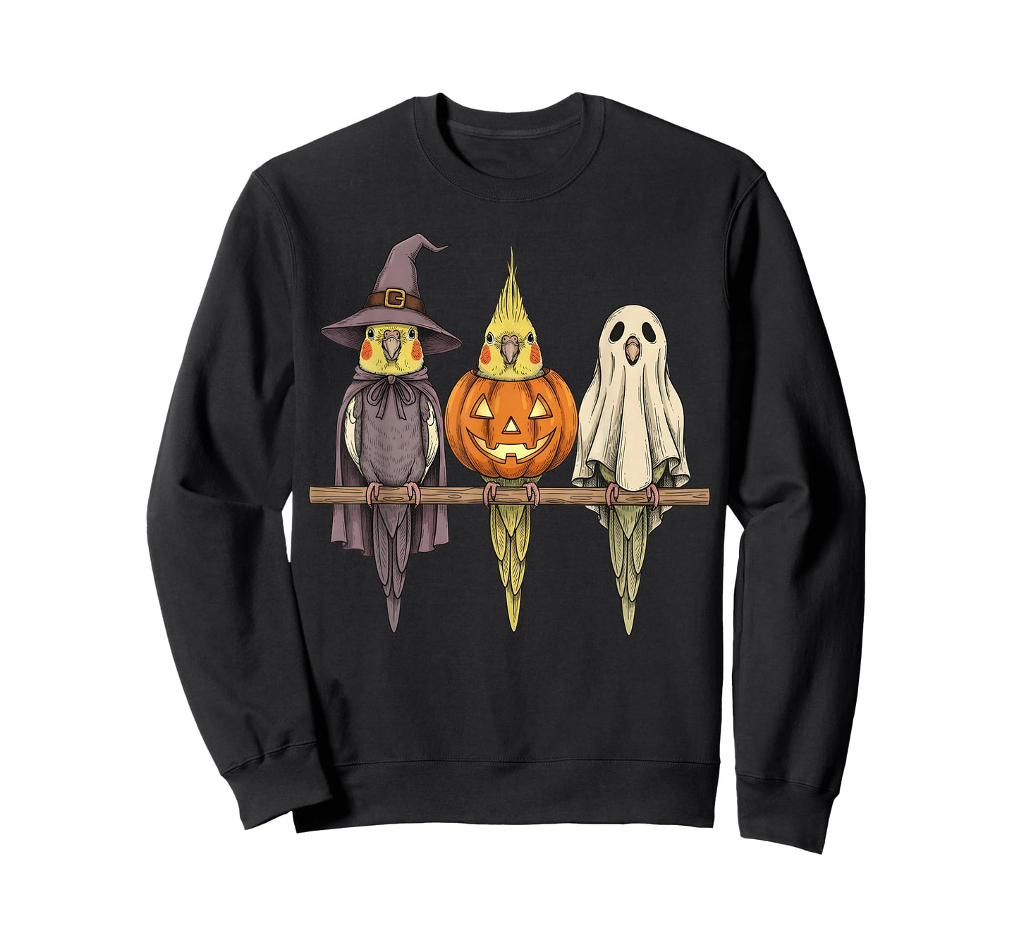 Spooky Ghost Cockatiel Parrot Lover Pumpkin Halloween T-Shirt