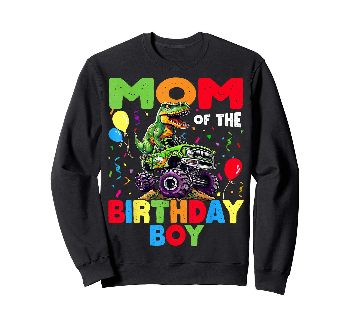 Mom Of The Birthday Boy Dinosaur T-Rex Monster Truck T-Shirt