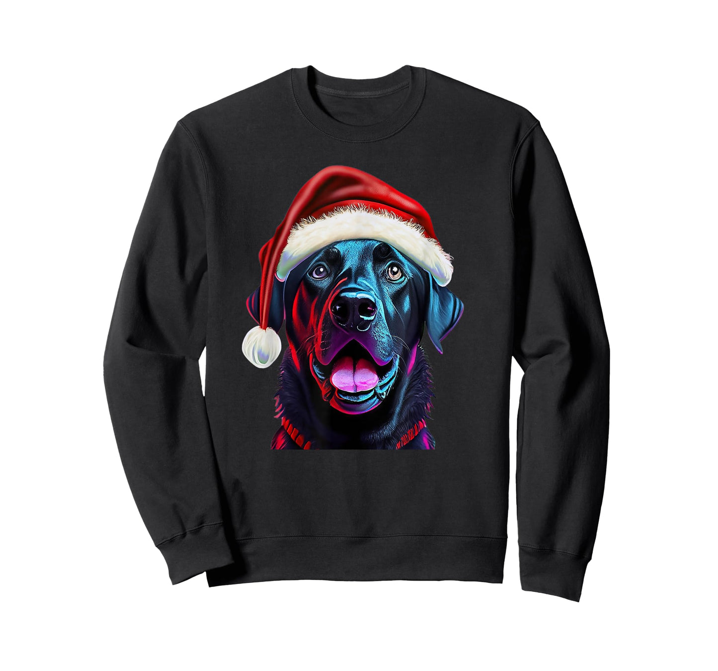 Black Lab Christmas Magic: Labrador in Santa Hat T-Shirt