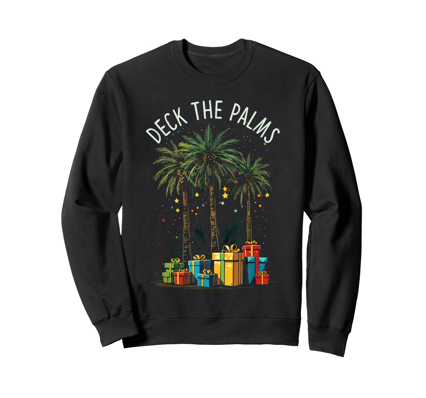 Deck The Palms Tropical Tropical Christmas Palm Tree Lights T-Shirt