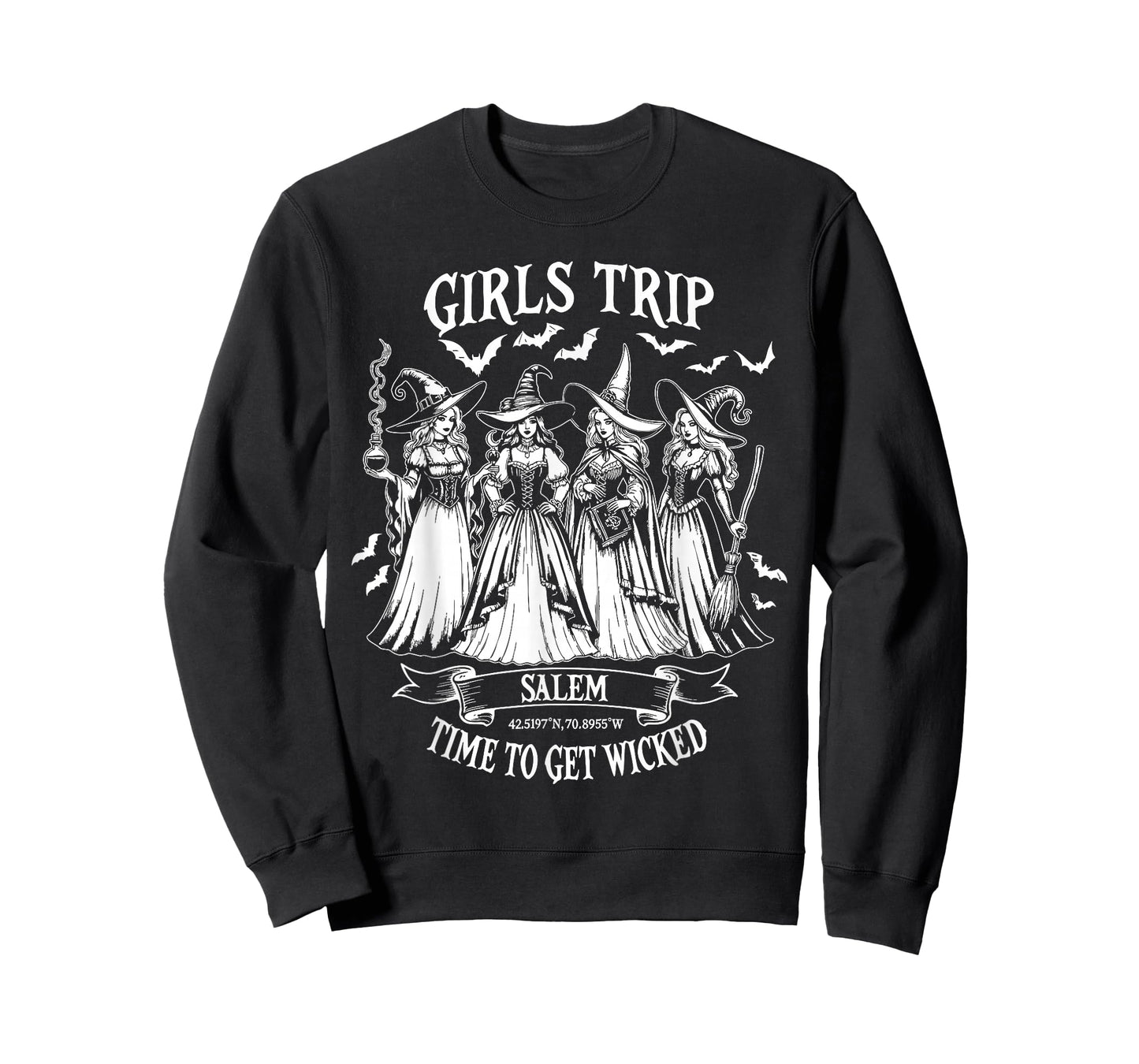 Girls Trip Salem Halloween Witch Salem Massachusetts Womens T-Shirt