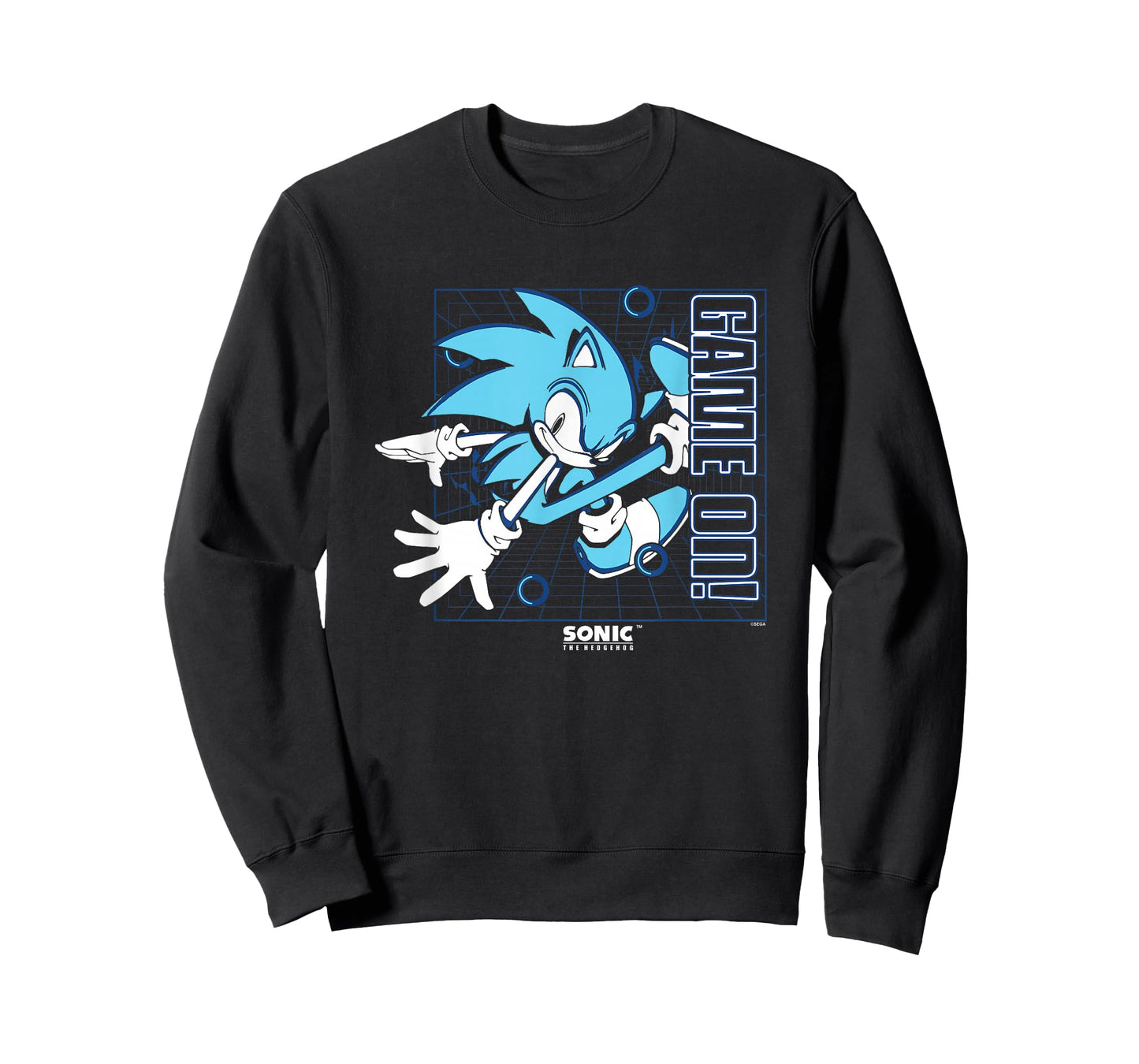 Sonic The Hedgehog Game On! Gold Rings Vintage Grid T-Shirt
