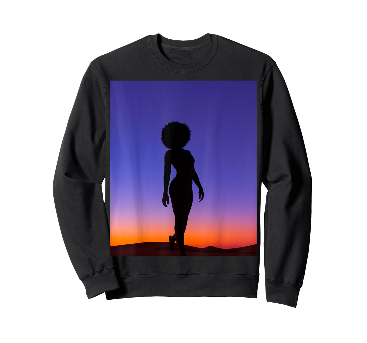 Mysterious Mirage: Silhouetted Sojourn in a Desert Night T-Shirt