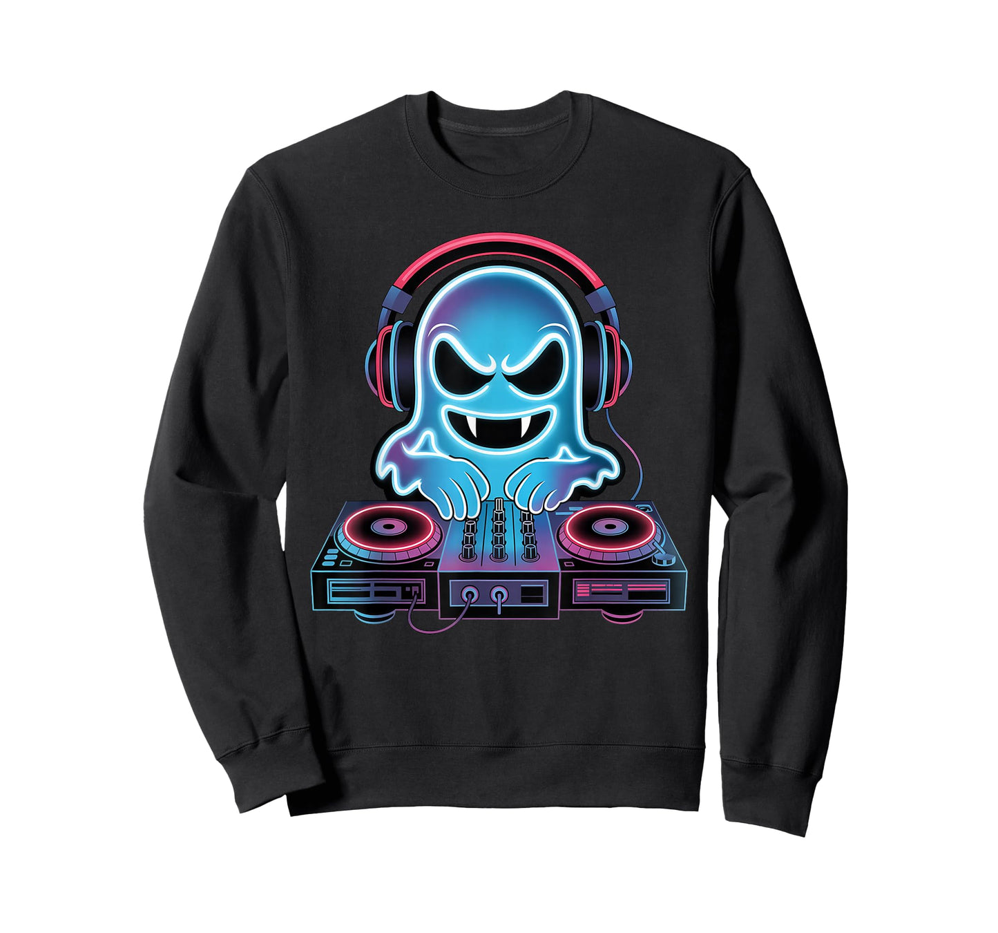 House Music Ghost DJ Optical Illusion Edm Halloween Rave DJ T-Shirt