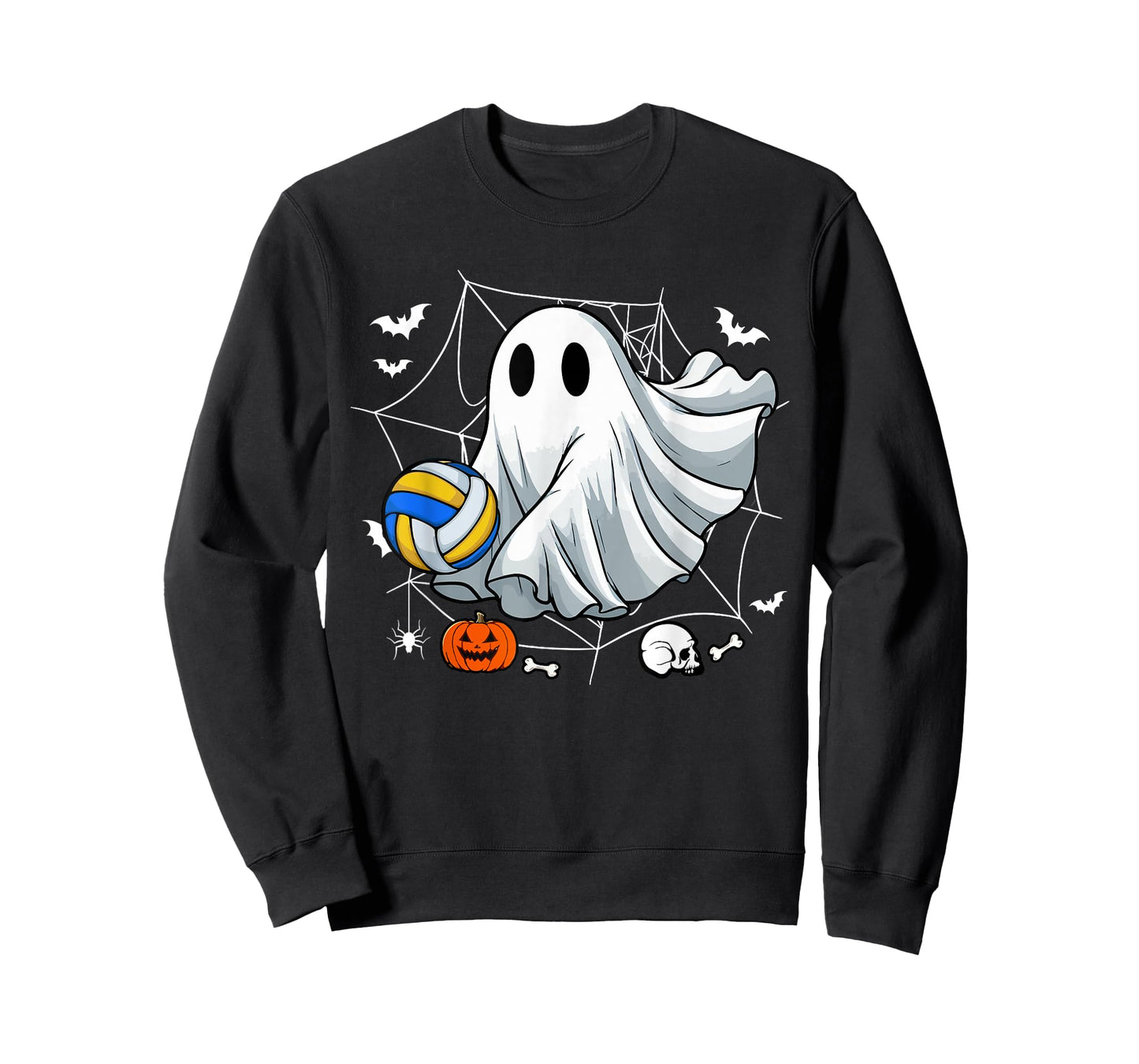 Boo Ghost Costume Halloween Playing Volleyball Player Team T-Shirt