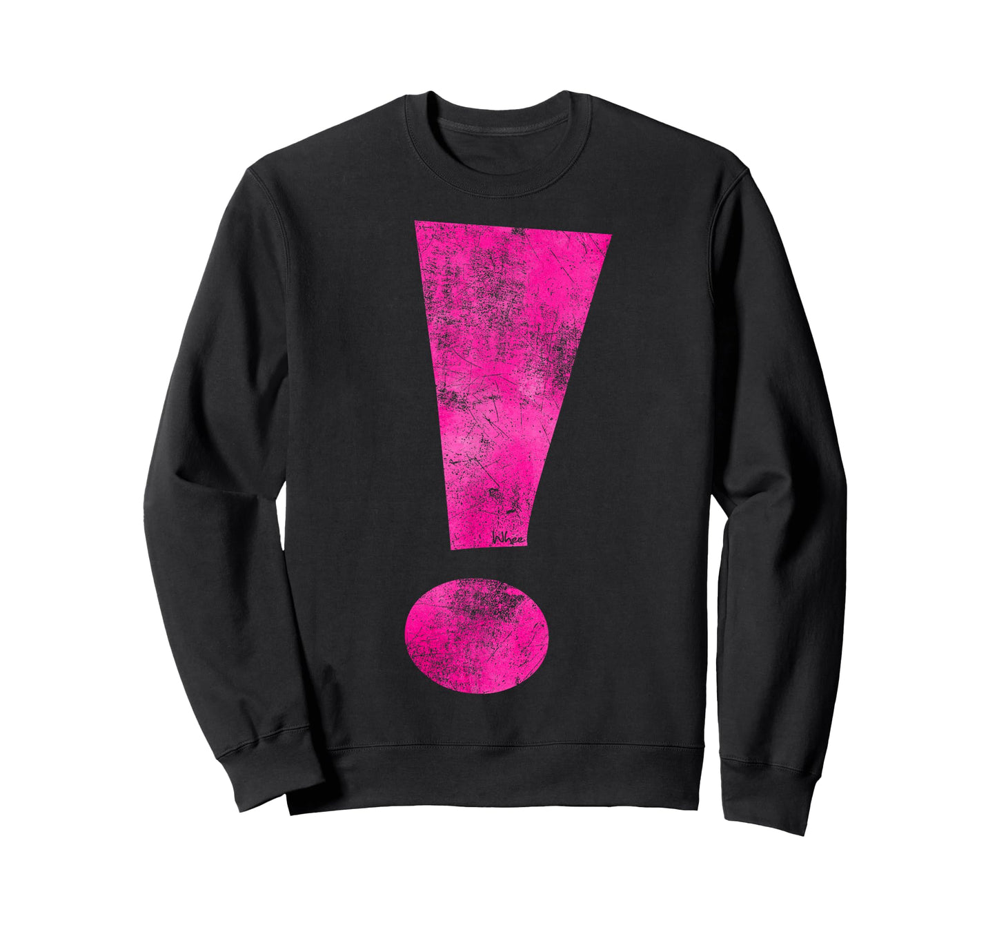Distressed Magenta Whee! Exclamation Point Graphic T-Shirt T-Shirt