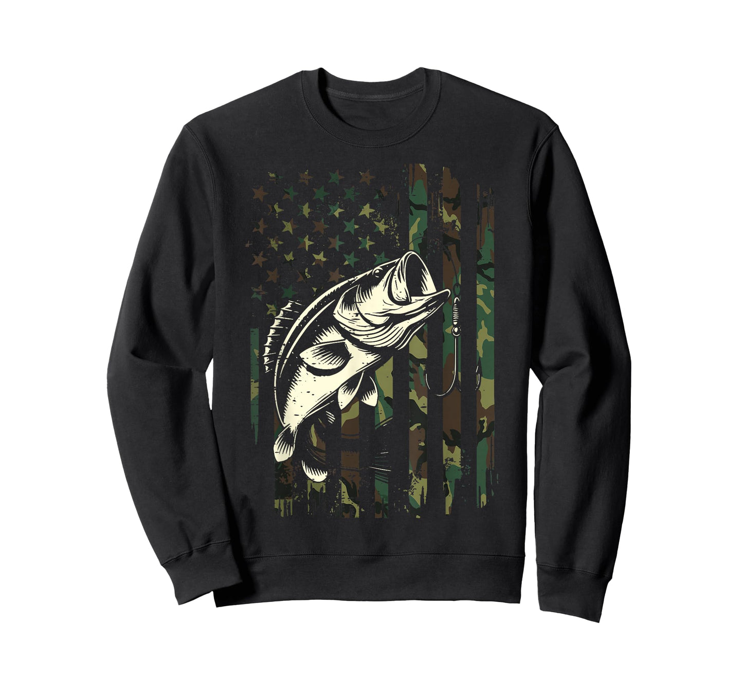 Fishing Camo American Flag Fisherman Patriot Women Men Kids T-Shirt