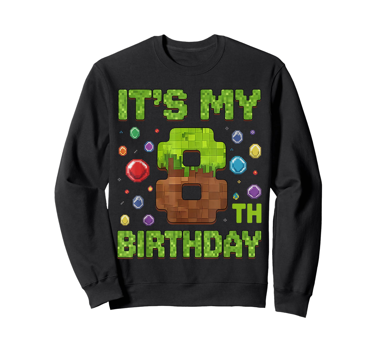 Kids It's My 8th Birthday Video Game Pixel 8 Year Old T-Shirt