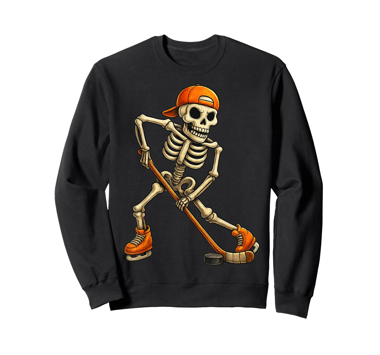Ice Hockey Skeleton Halloween Costume Men Boys Kids T-Shirt