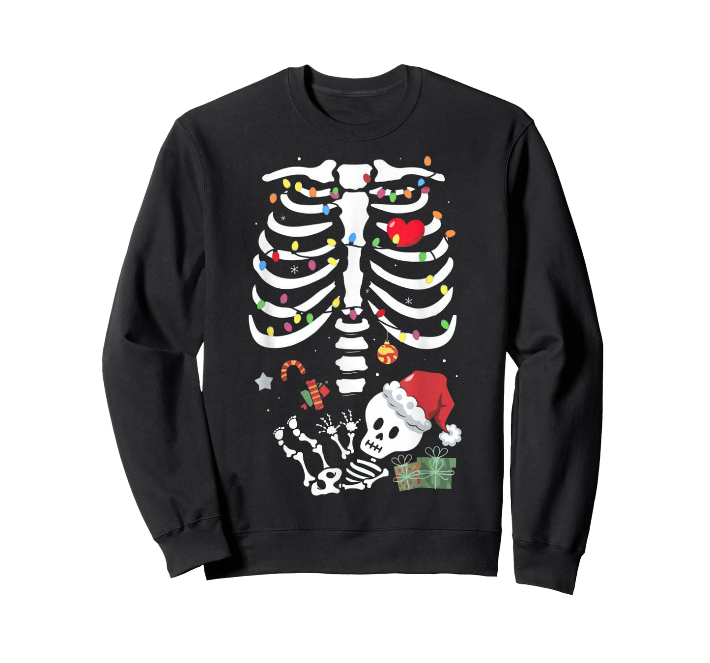 Cute Skeleton Baby Xmas Maternity Mom Pregnancy Christmas T-Shirt