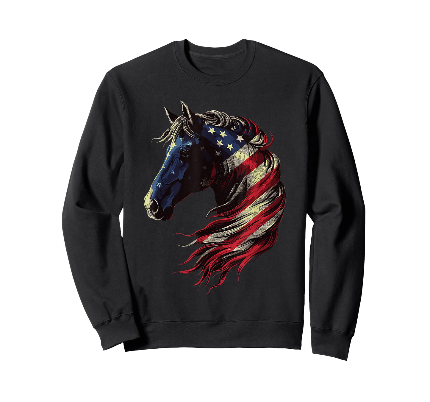 Horse Patriotic Equestrian 4th Of July USA American Flag Women Men T-Shirt