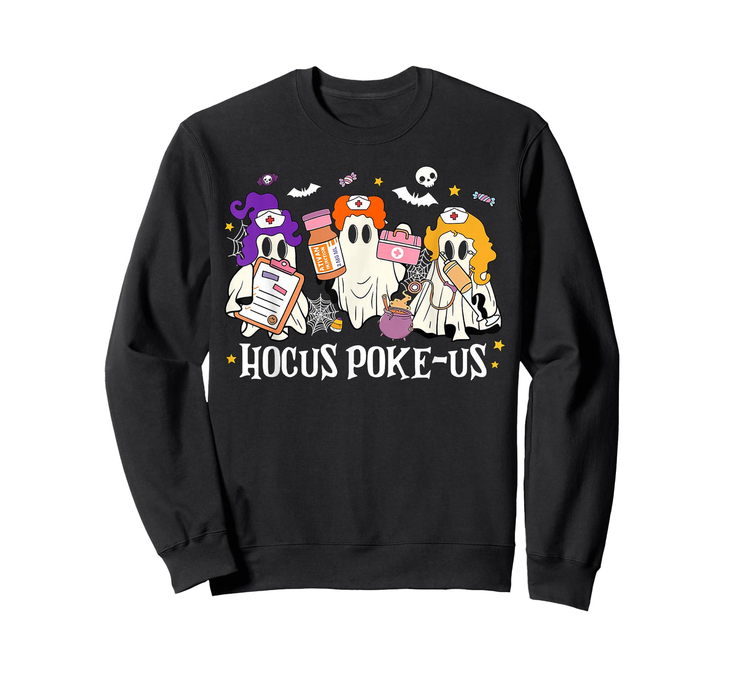 Hocus Poke-us Funny Ghost Nurse Spooky Season Halloween T-Shirt