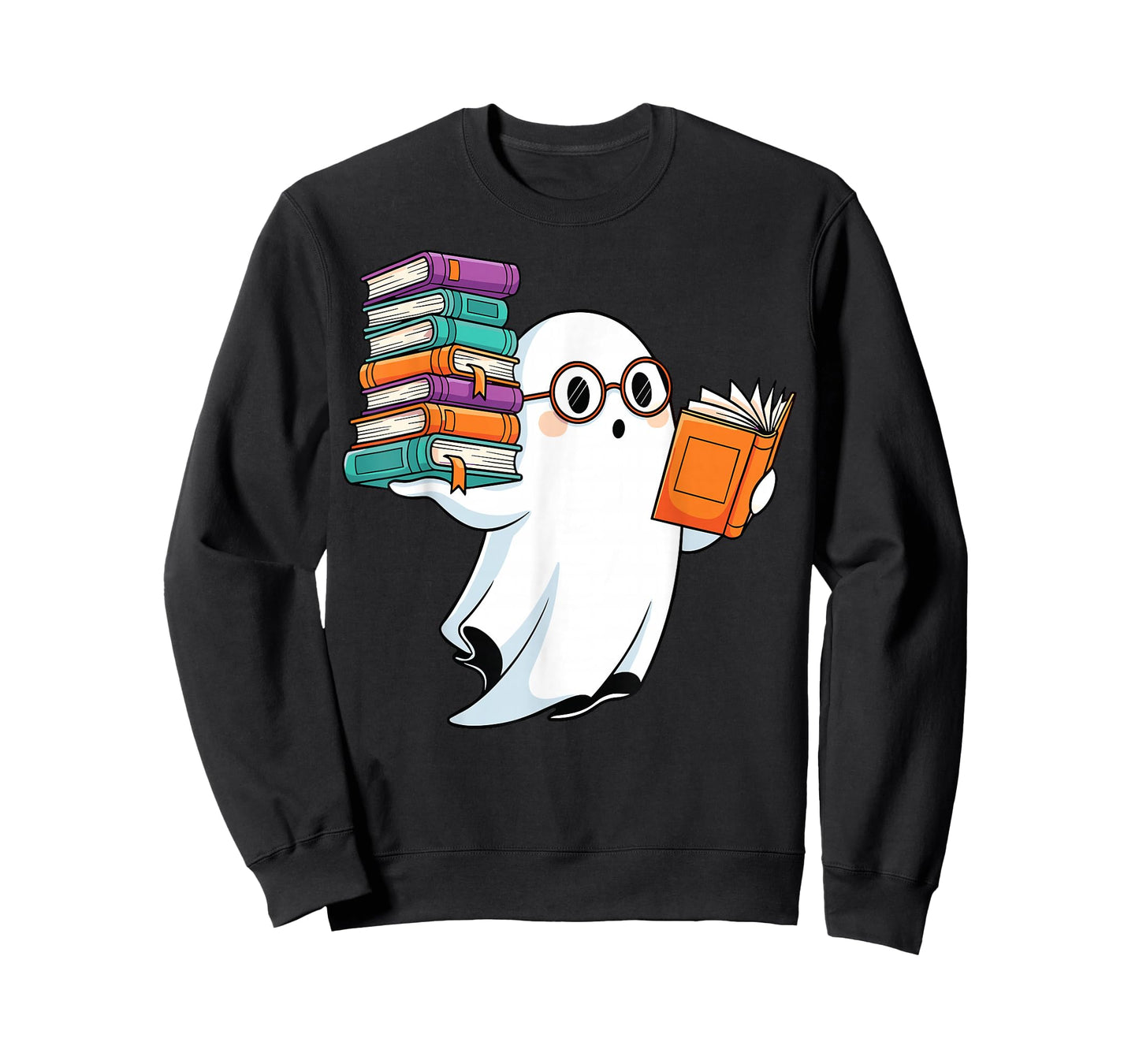 Ghost Reading Books Halloween Library T-Shirt