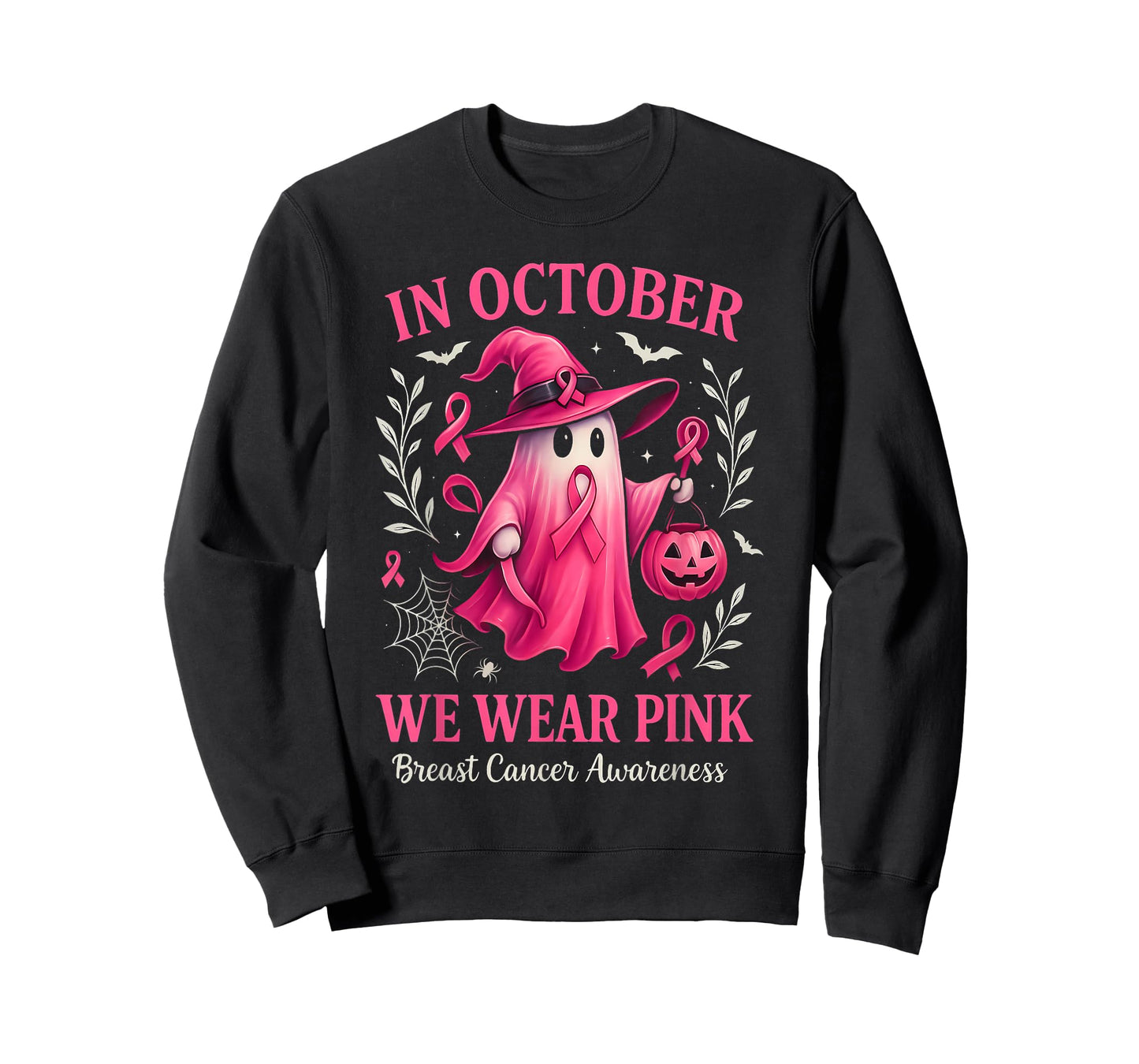 Breast Cancer Women Halloween in October We Wear Pink Gifts T-Shirt