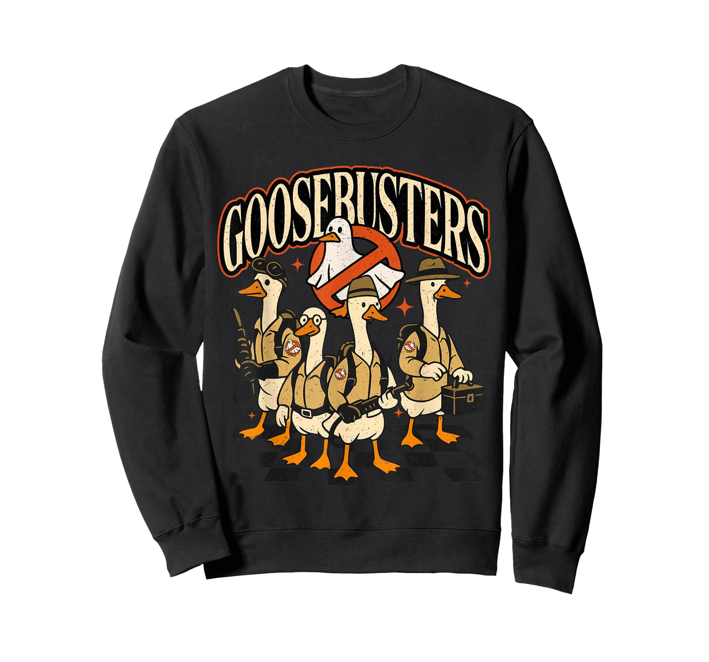 Retro Funny Silly Goosebusters Ducks Ghost Spooky Halloween T-Shirt