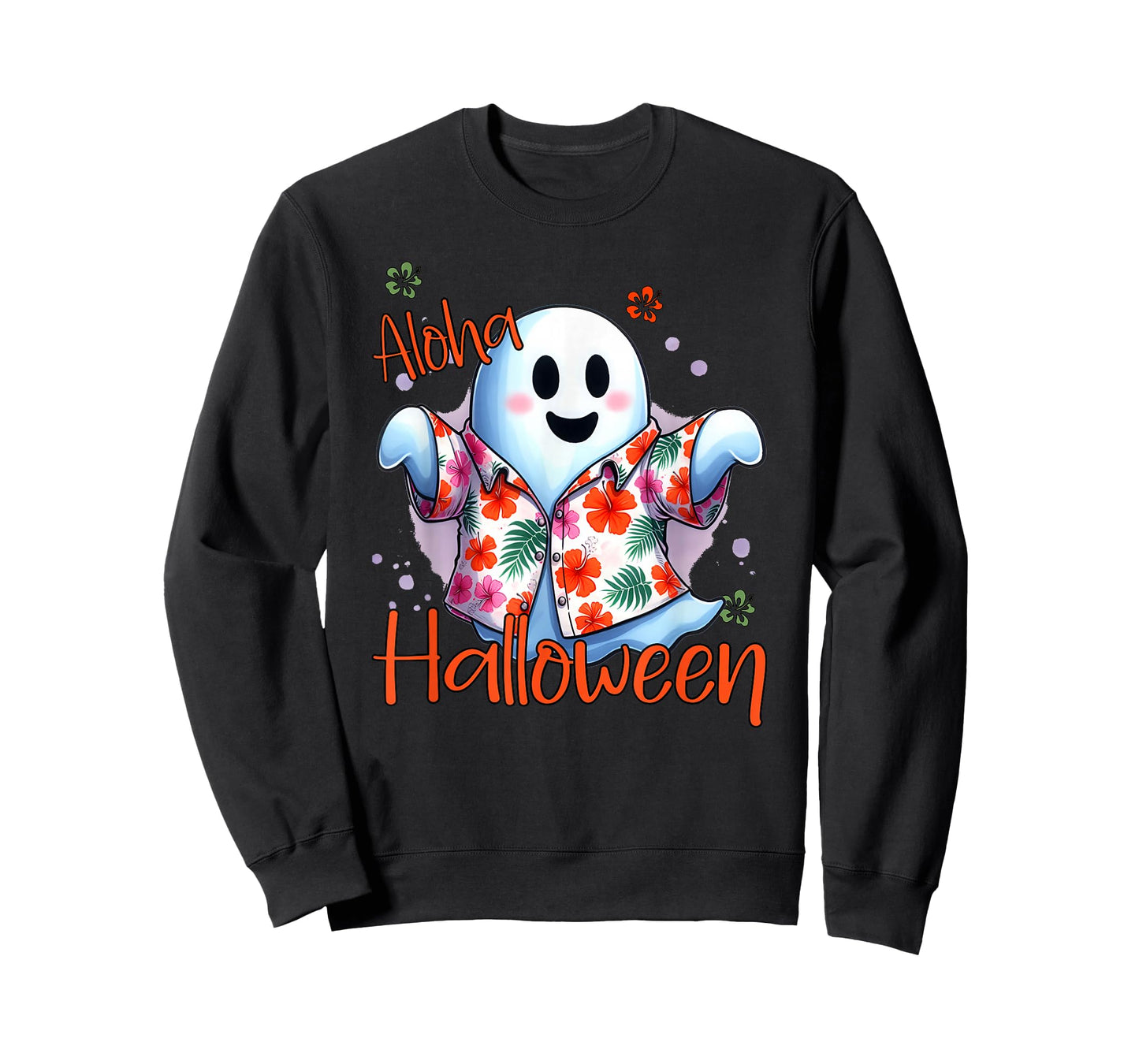 Aloha Halloween Ghost Funny Hawaiian T-Shirt