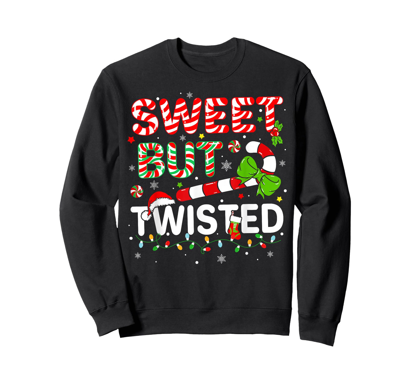 Sweet But Twisted Funny Christmas Candy Cane Xmas Holiday T-Shirt