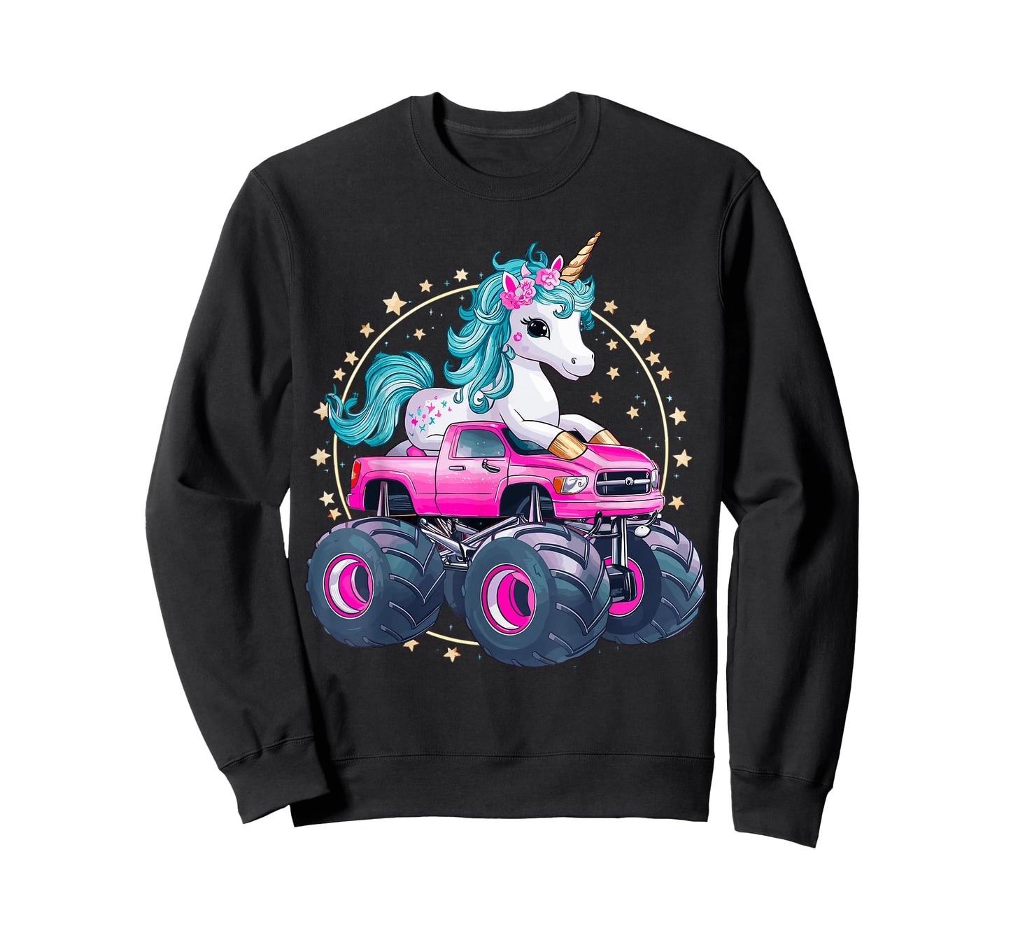 Monster Truck Unicorn Girl Birthday Party Monster Truck T-Shirt