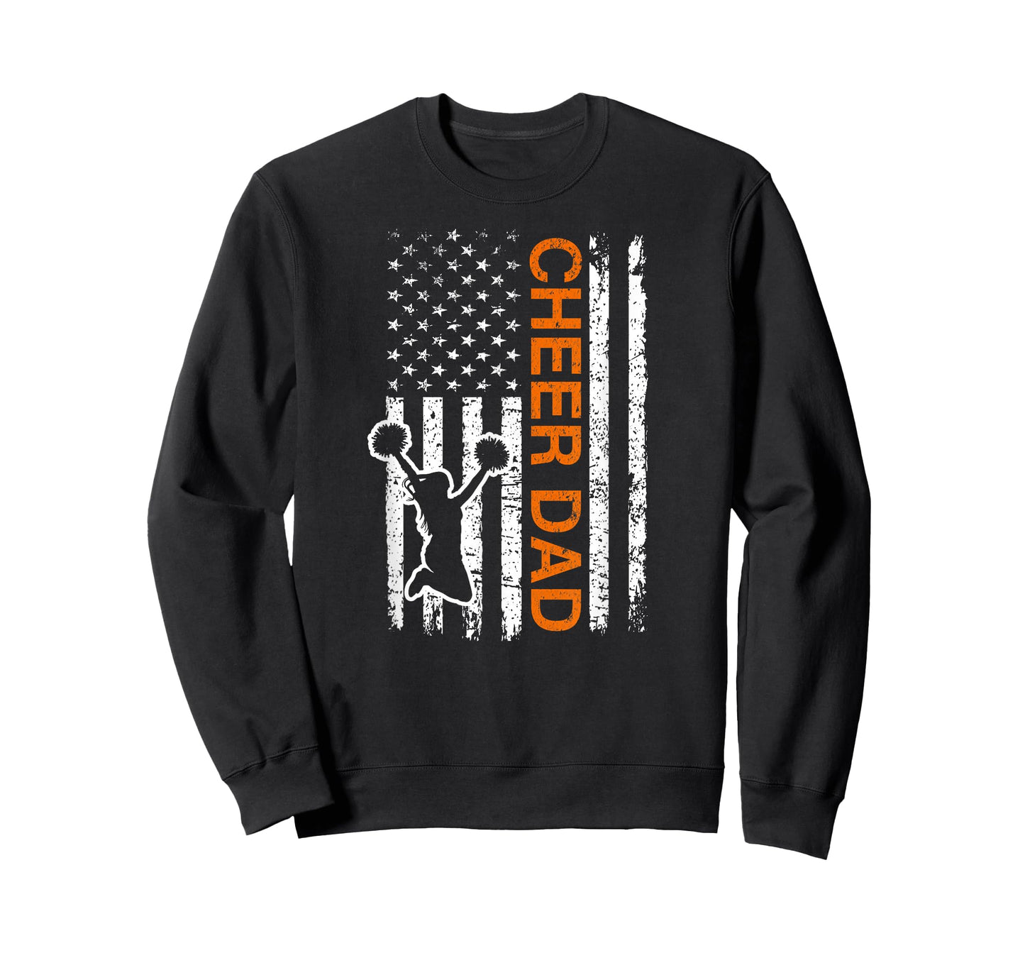 Cheer Dad Flag Orange Cheerleading T-Shirt