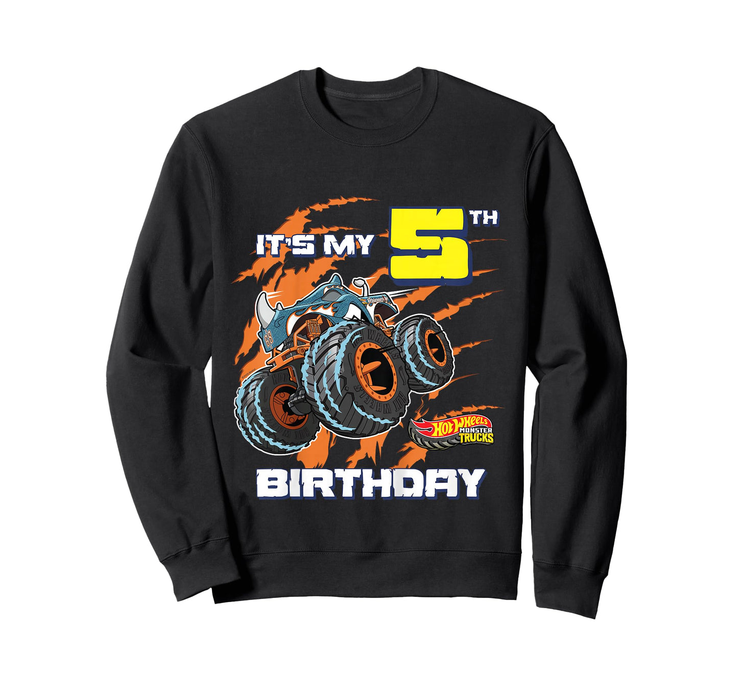 Kids Hot Wheels Monster Trucks - It's My 5th Birthday T-Shirt
