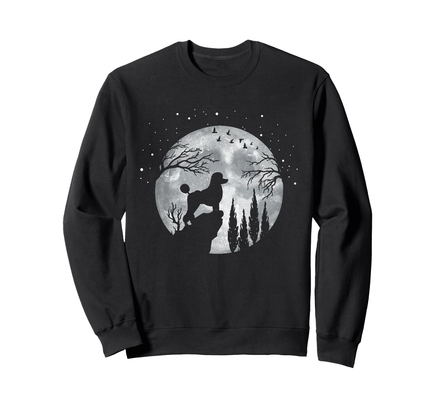 Poodle Pet Dog Fan Full Moon At Night - Poodles Poodle T-Shirt