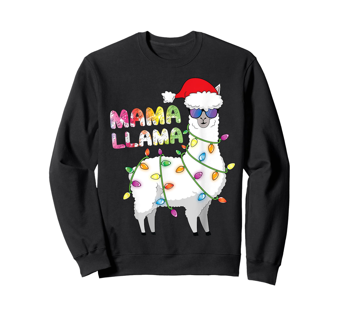 Mama Llama Women Funny Matching Christmas Llama T-Shirt