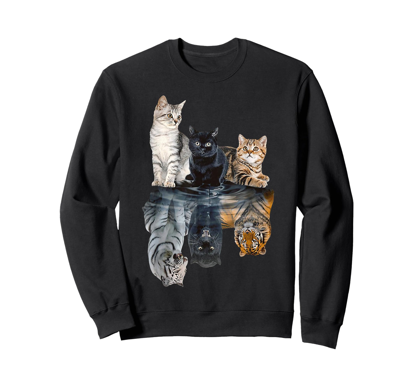Cats Reflection Mirror Lion Cheetah Tiger Funny Cat Lover T-Shirt