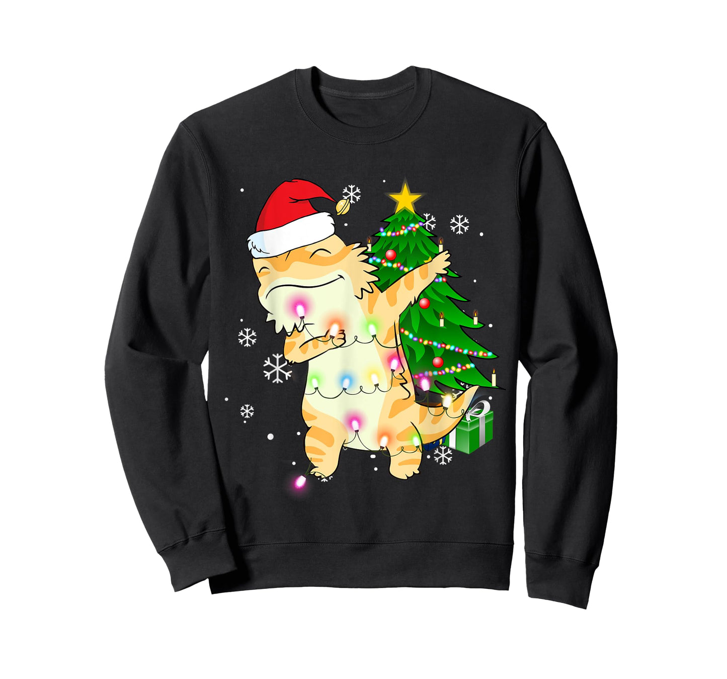 Dabbing Bearded Dragon Christmas Costume Cute Youth Kids T-Shirt