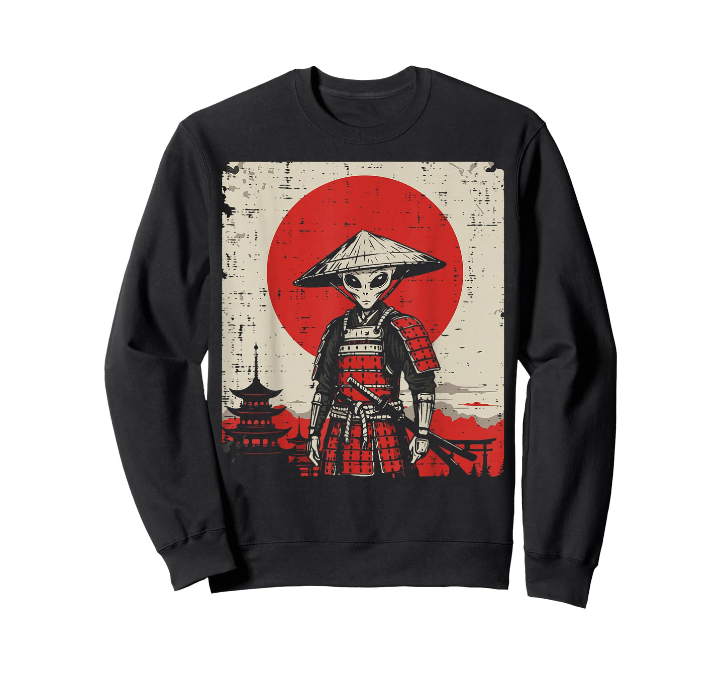 Japanese Alien Warrior Samurai Katana Ufo Art Women Men Kids T-Shirt