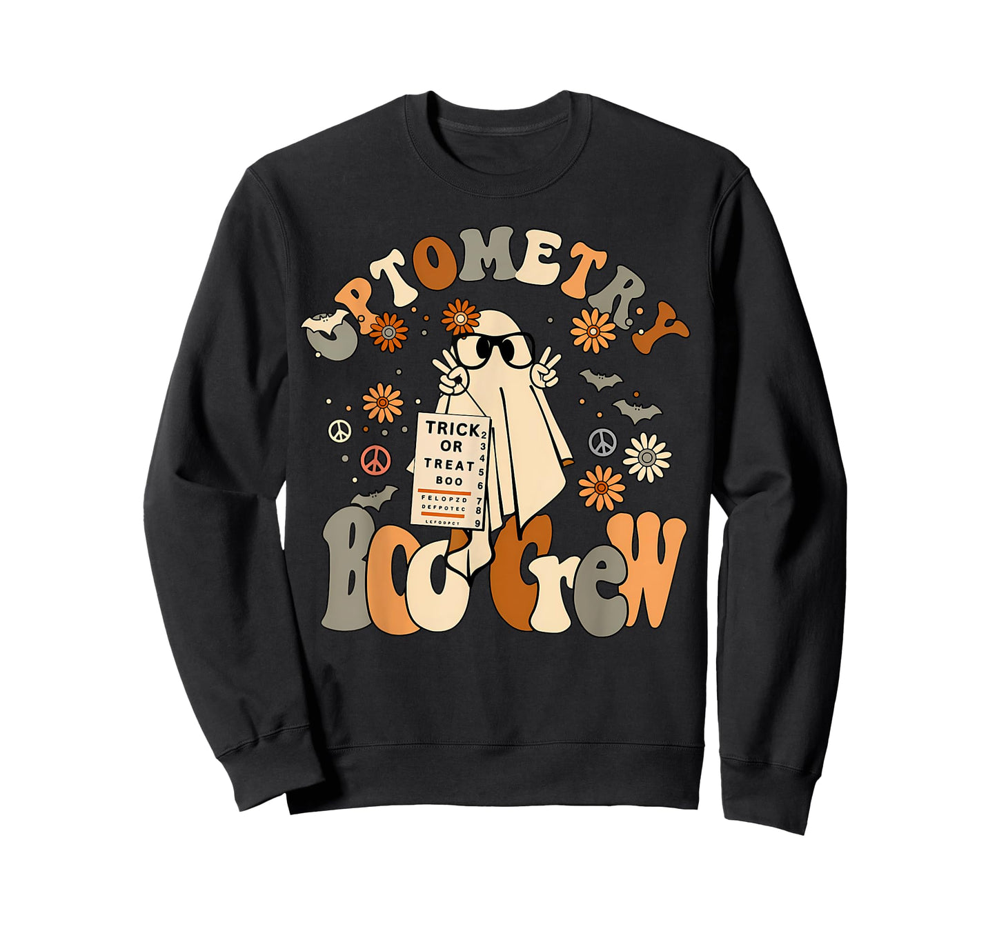 Spooky Optometry Boo Crew Ghost Halloween Eye Doctor T-Shirt