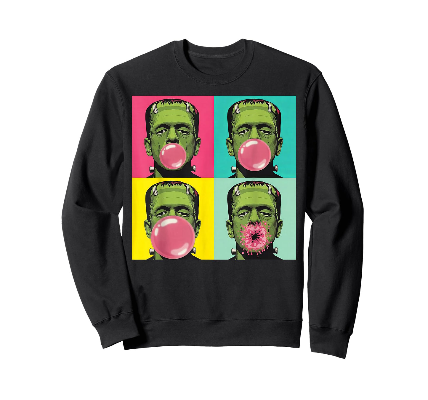 Frankenstein Monster Bubble Gum Funny Pop Art Halloween T-Shirt