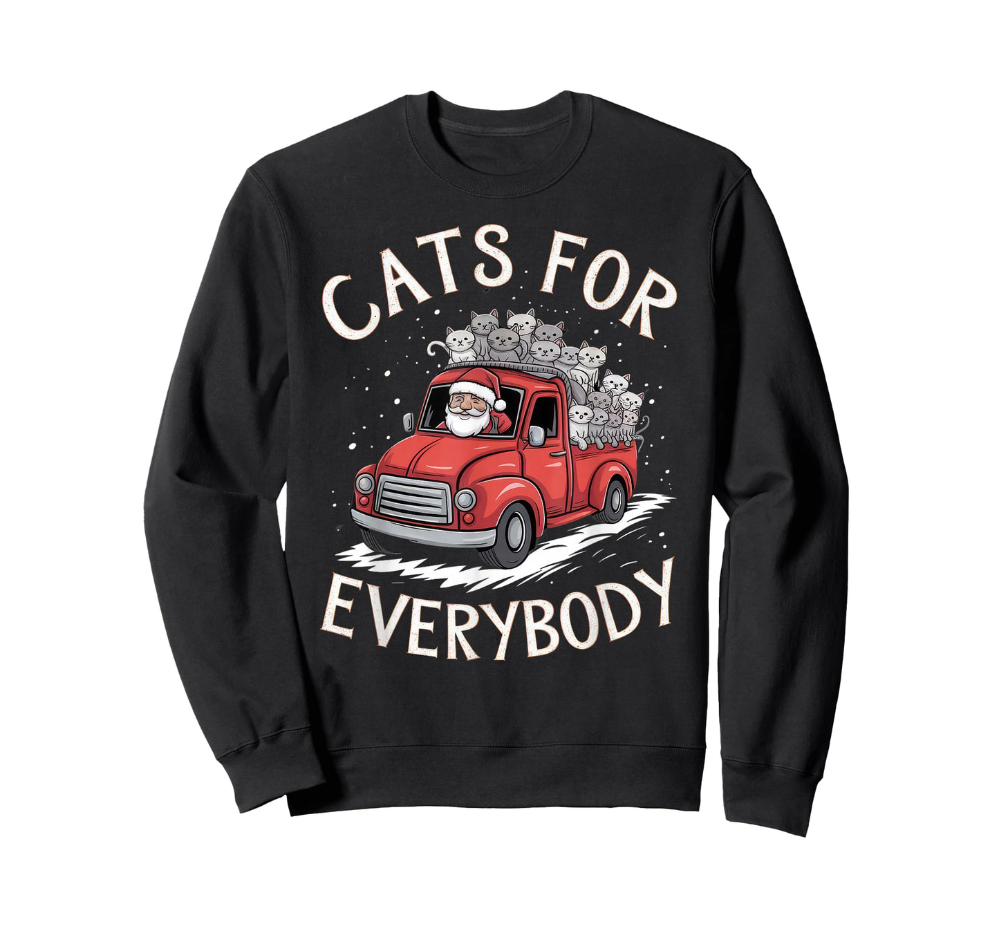 Cats for Everybody Christmas Shirt Funny Xmas Women Santa T-Shirt