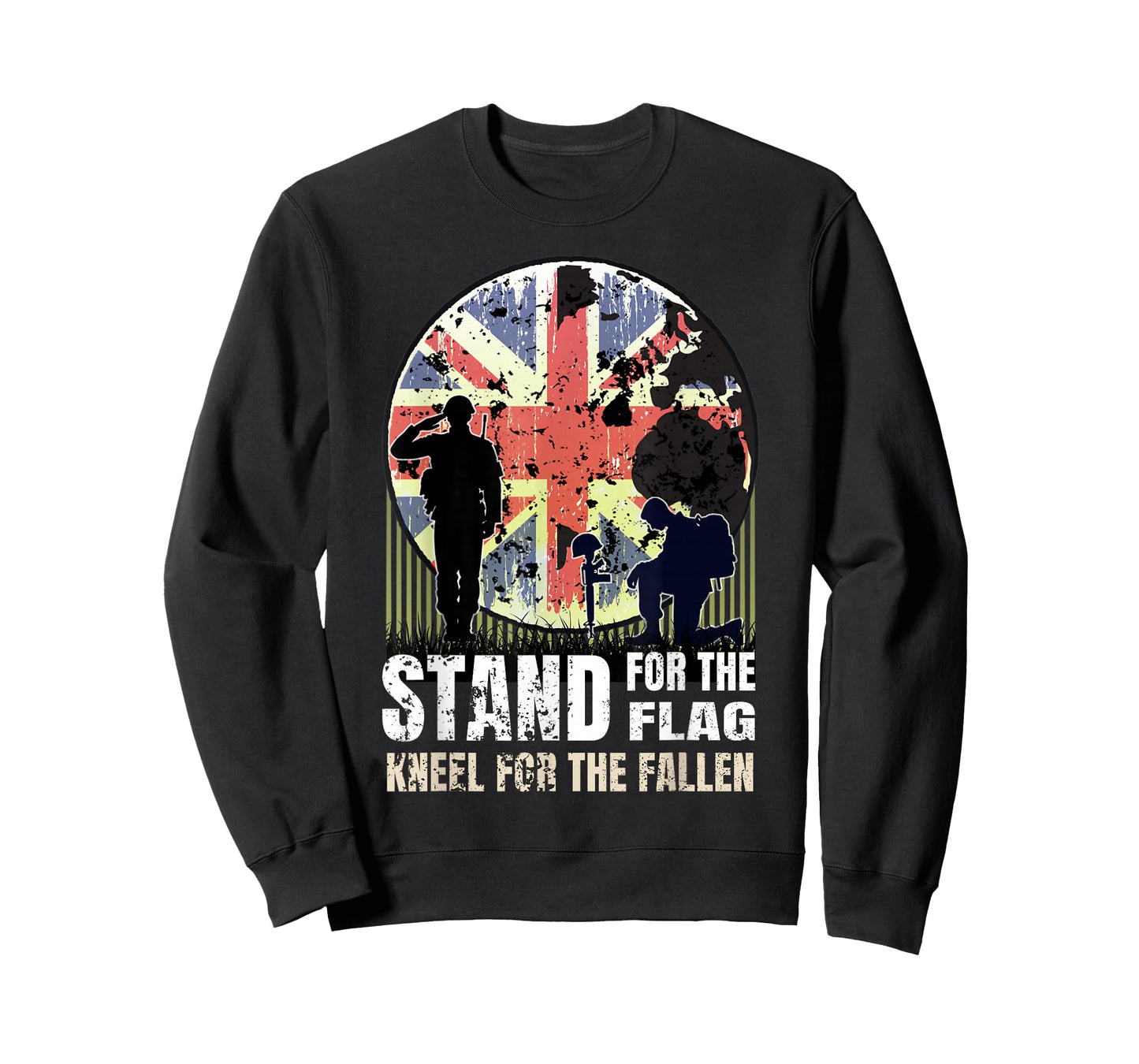 Stand for The Flag Kneel for The Fallen British Army Veteran T-Shirt