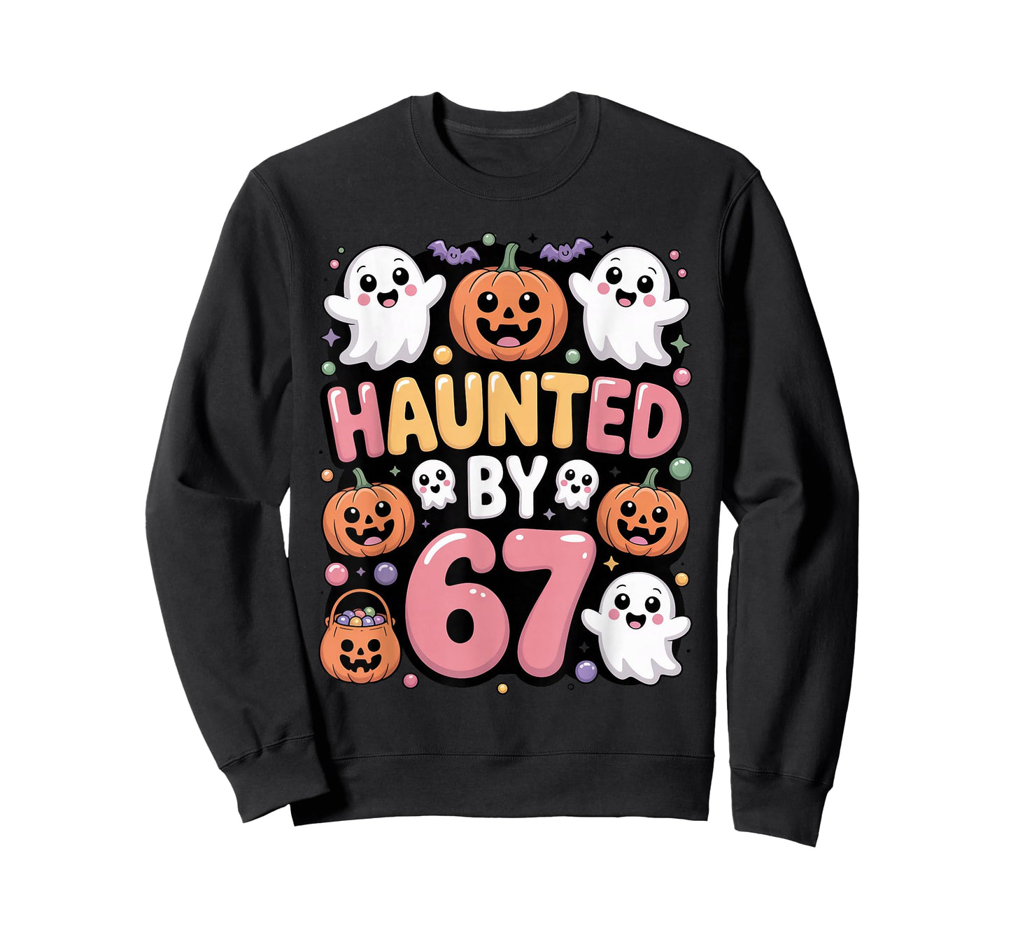 Haunted by 6 7 Funny Cute Kawaii Ghost Spooky Halloween T-Shirt