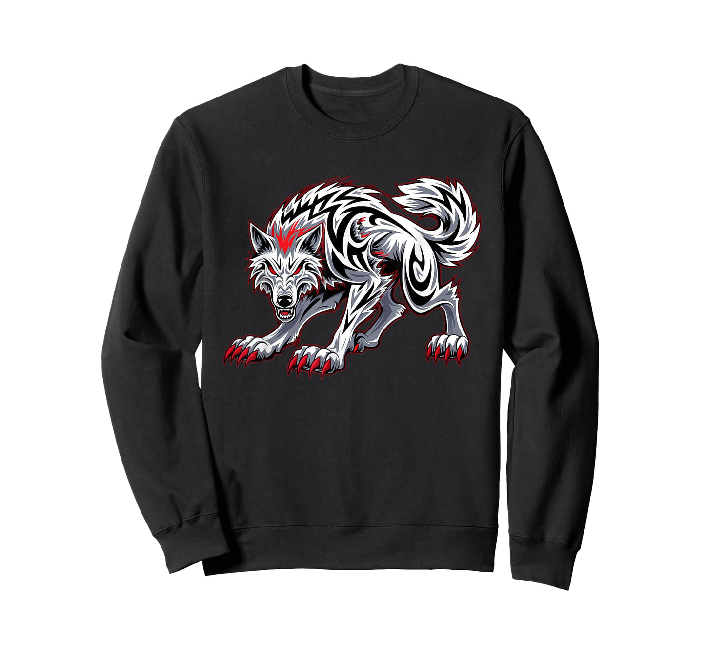 Funny Black Aggressive Wolf Red Eyes Werewolf T-Shirt