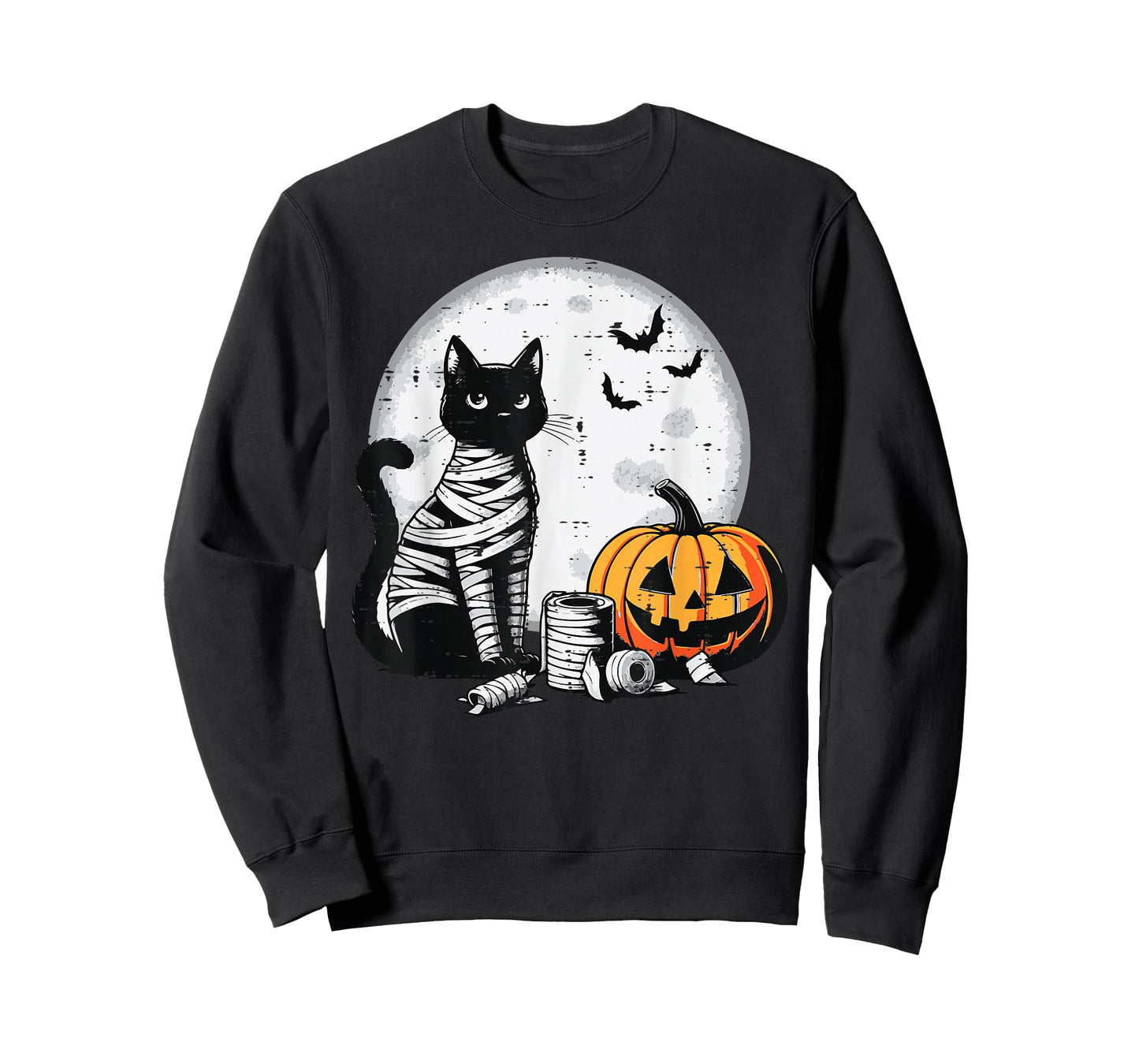 Halloween Cat Mummy Pumpkin Moon Costume Women Girls Kids T-Shirt