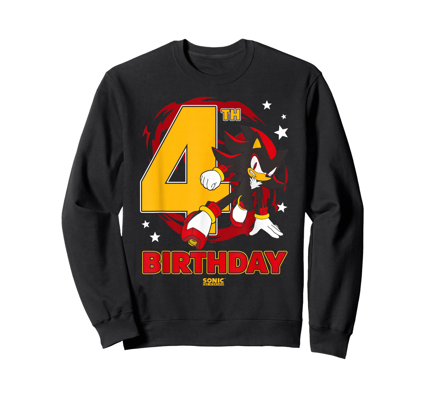 Sonic The Hedgehog 4th Birthday Epic Shadow Big Chest Logo T-Shirt
