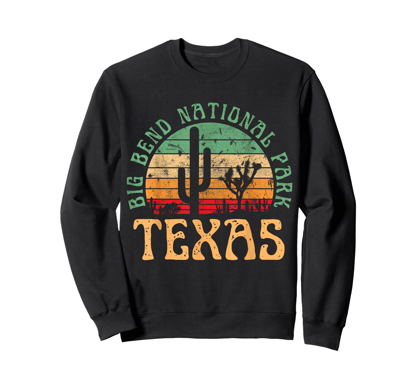 Big Bend National Park Texas Desert Hiking Retro Sunset T-Shirt