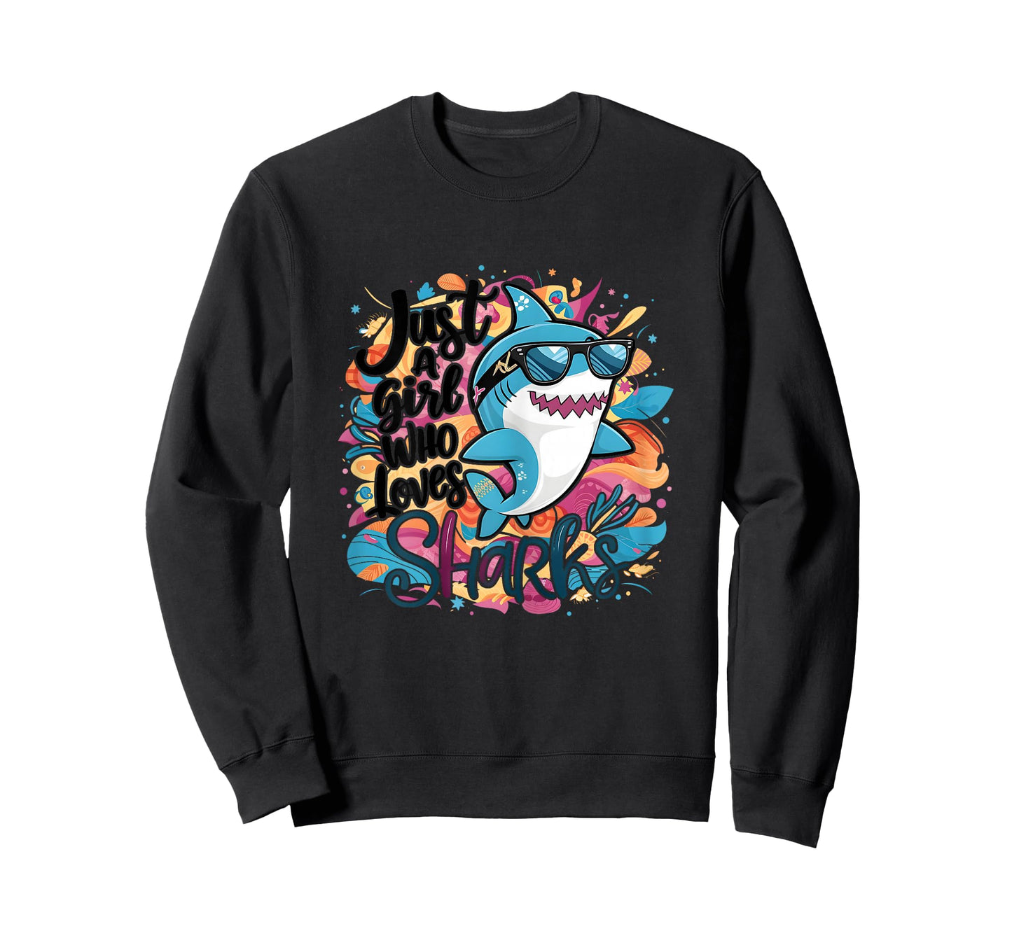 Just a Girl Who Loves Sharks Funny Shark Girl Birthday T-Shirt