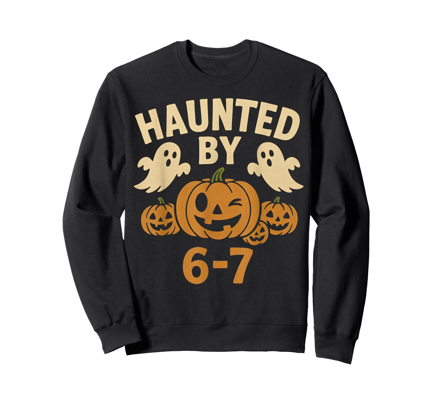 Haunted by 6-7 Retro Halloween 67 Ghost Pumpkin Funny Kids T-Shirt