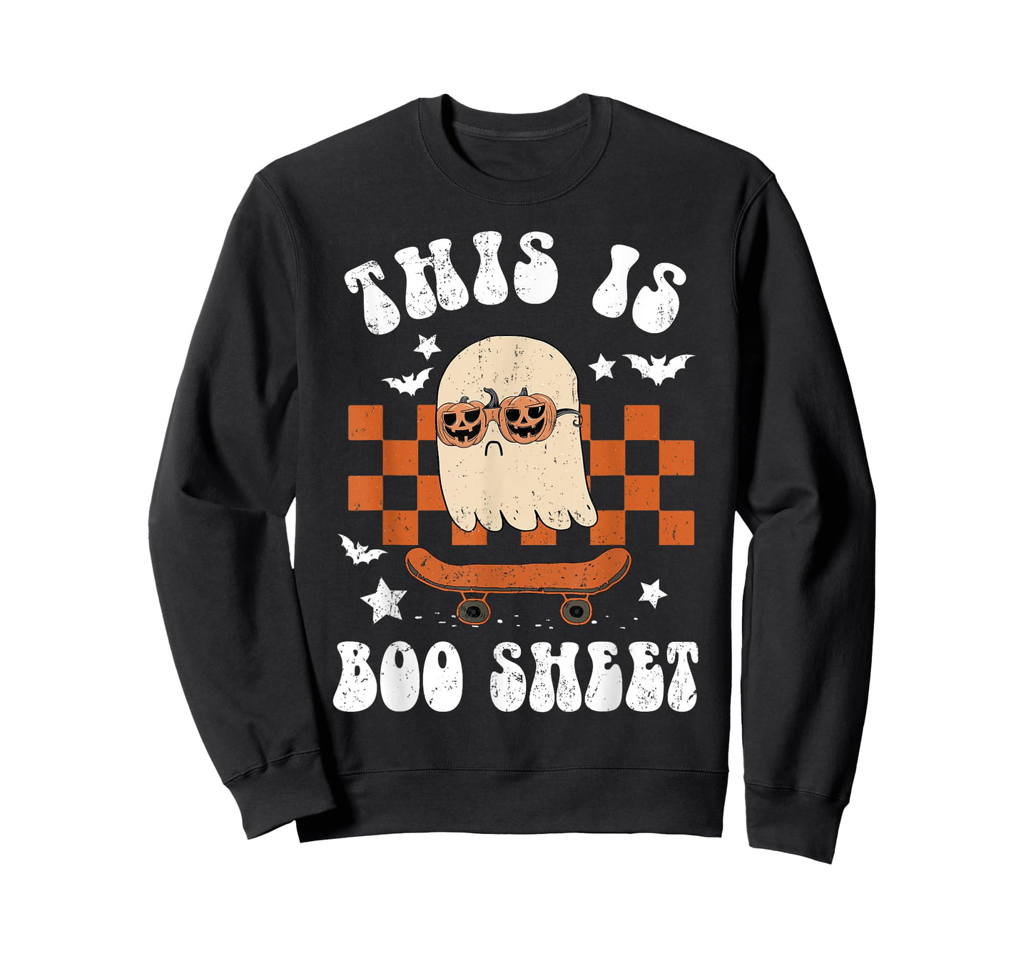 Cute Ghost Skateboarding This is Boo Sheet Halloween Costume T-Shirt