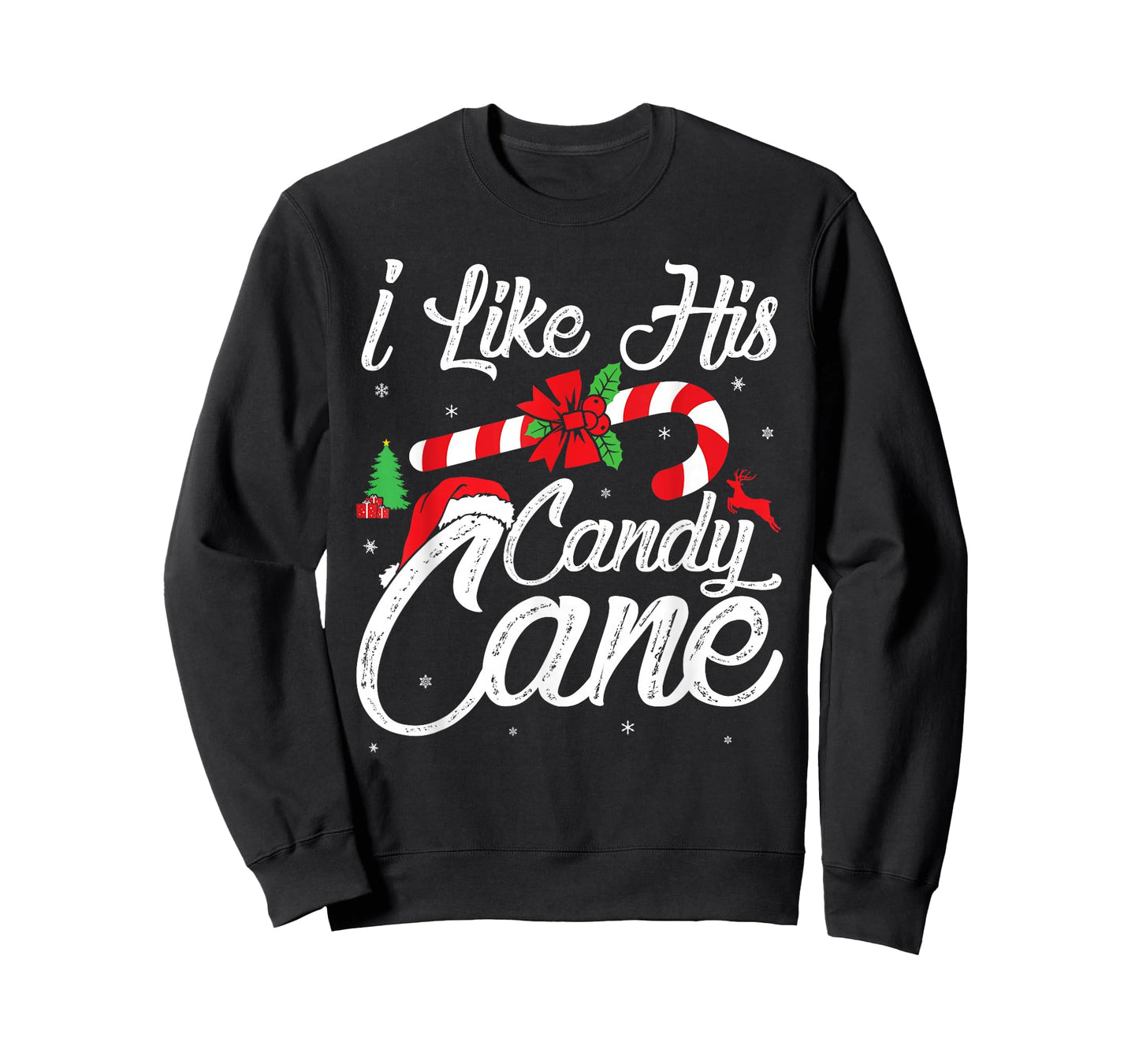 I Like His Candy Cane Couples Matching Christmas Funny T-Shirt