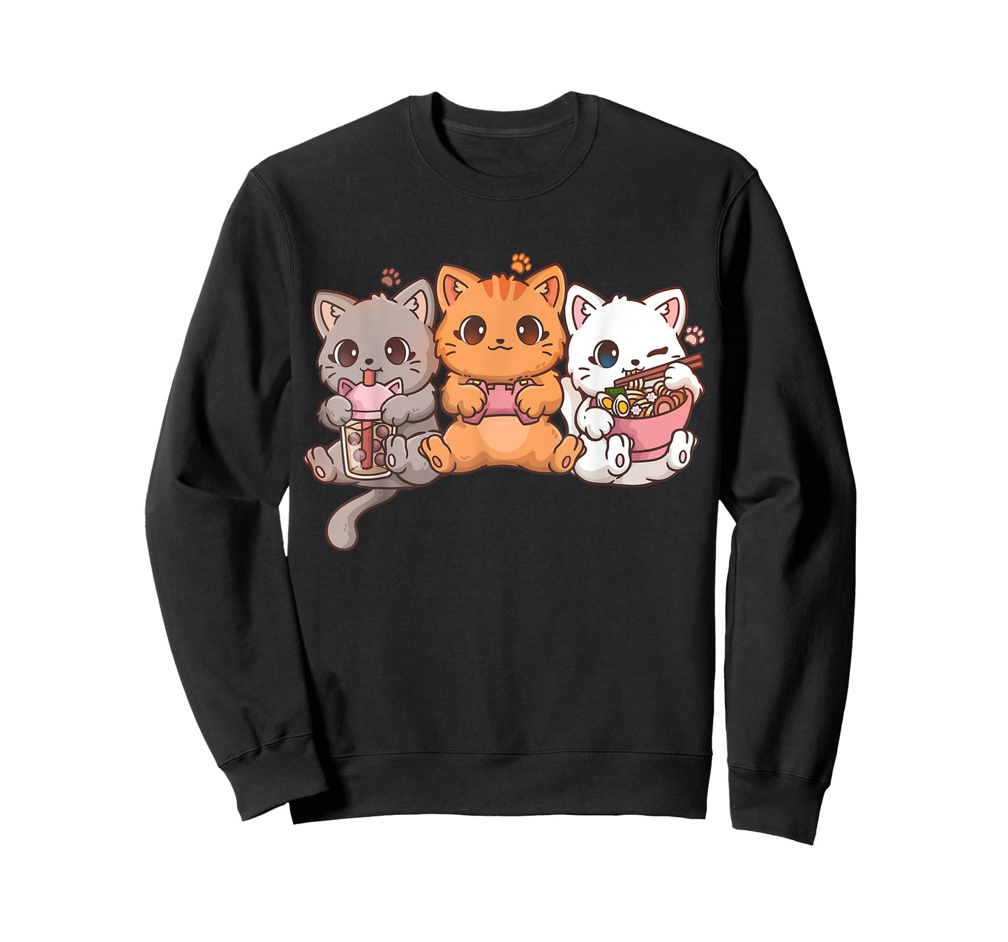 Kawaii Gamer Gaming Cat Boba Cat Bubble Tea Ramen Cats T-Shirt