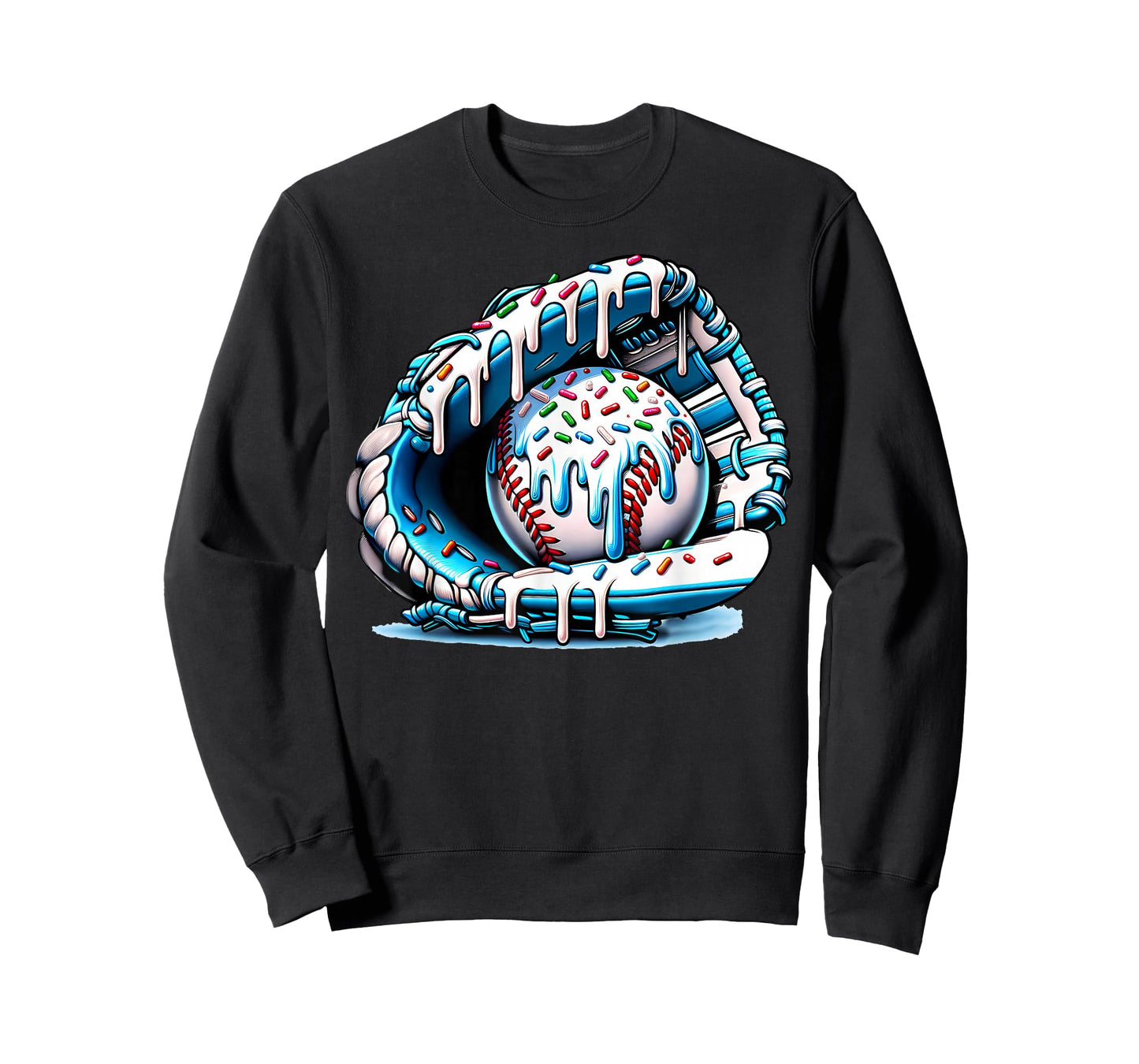 Baseball Drip Ice Cream Sprinkles Baseball Glove T-Shirt