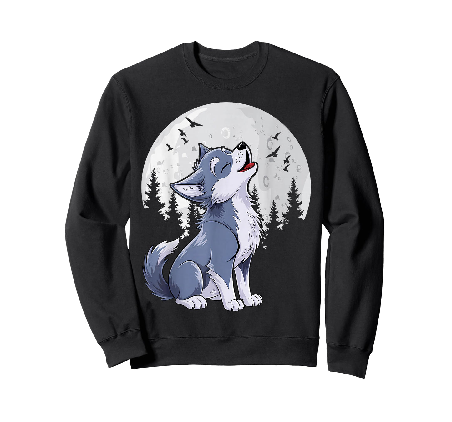 Cute Baby Howling Wolf Cub Sketch Costume T-Shirt