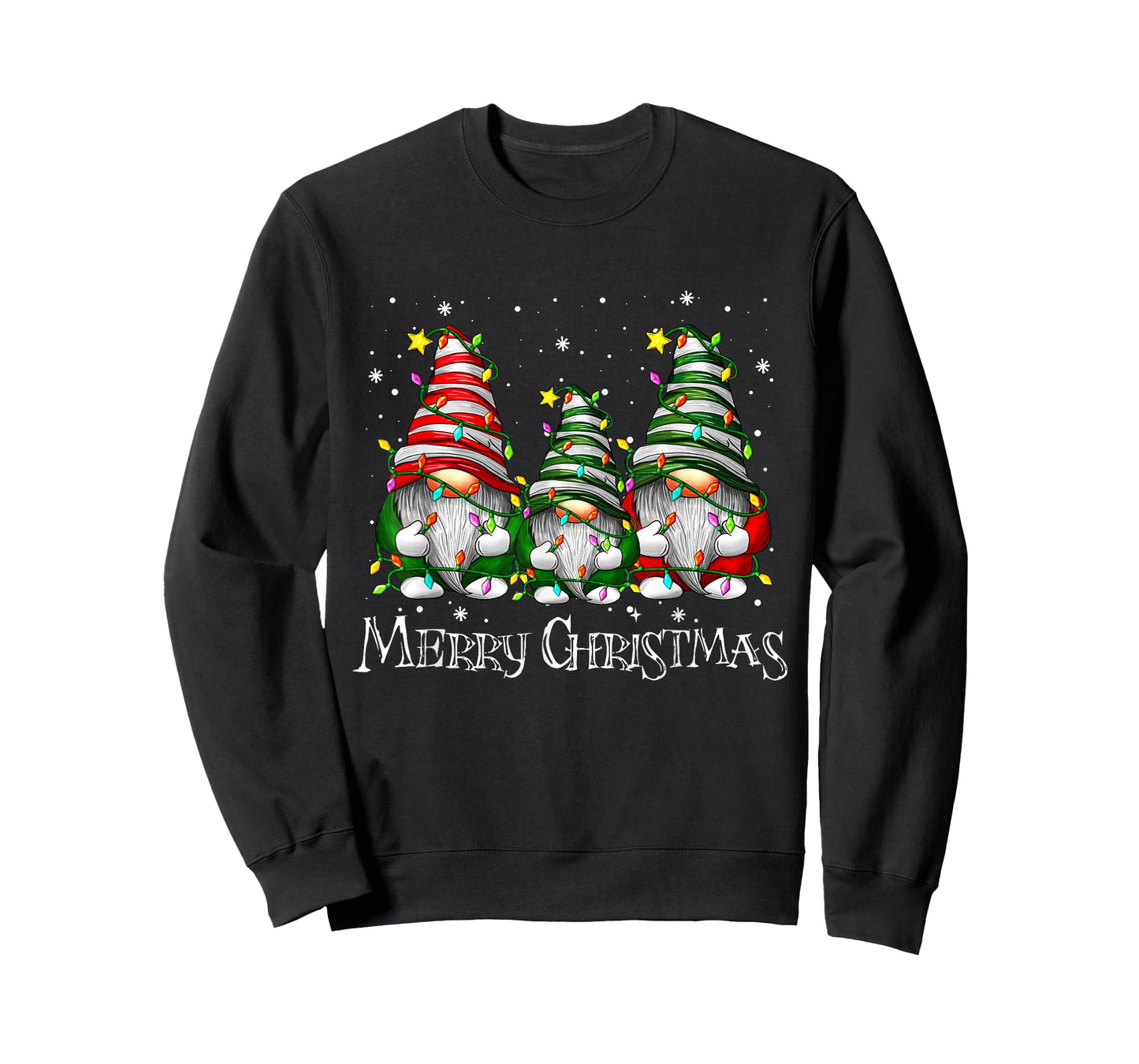 Cute Gnomes Merry Christmas Light Family Gnome Xmas Matching T-Shirt