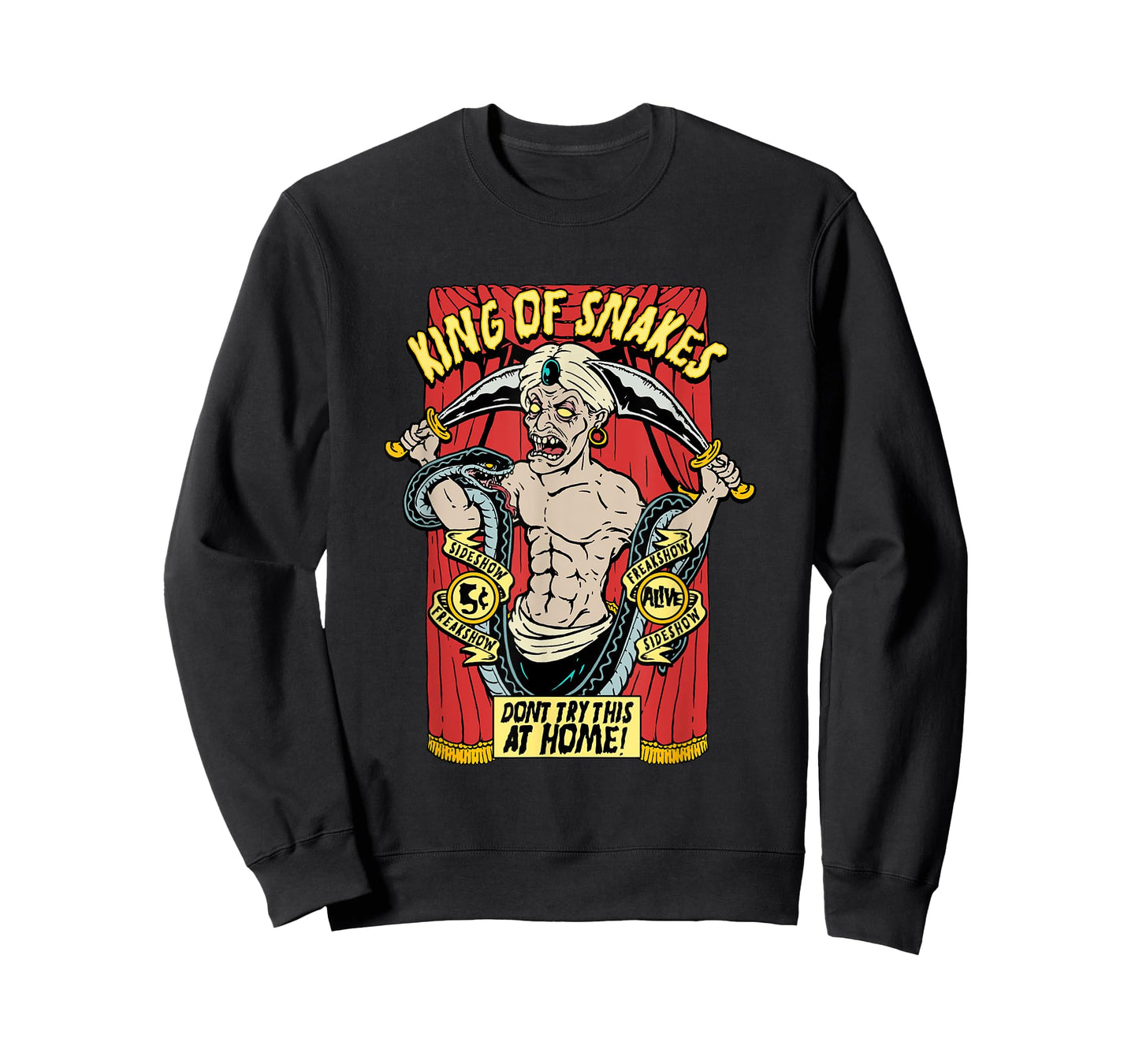 Snake Charmer King of Snakes Carnival Sideshow Circus Freak T-Shirt