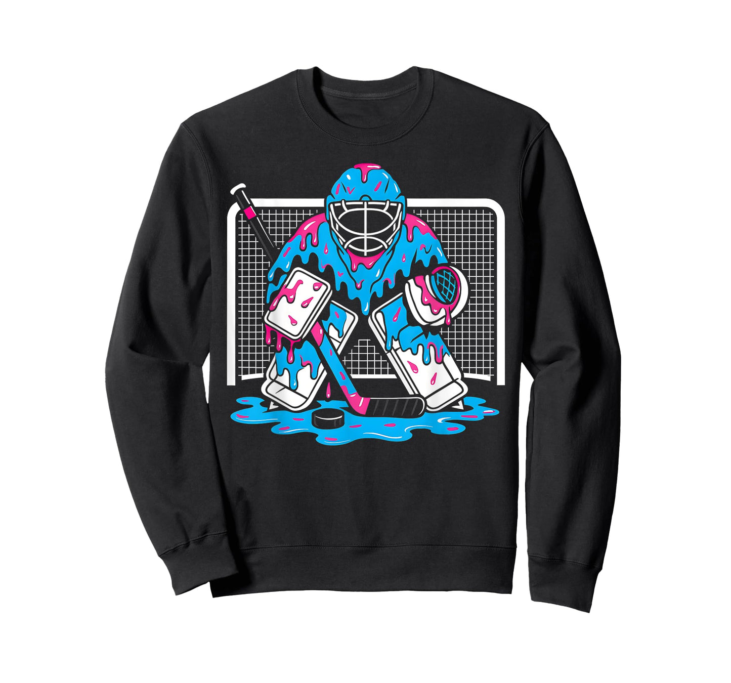 Hockey Goalie Ice Cream Drip Boys Ice Hockey Youth Player T-Shirt